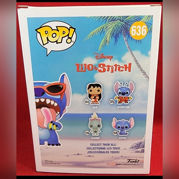 Hot topic exclusive summer stitch funko # 636 (nib) With pop protector - Picture 7 of 7